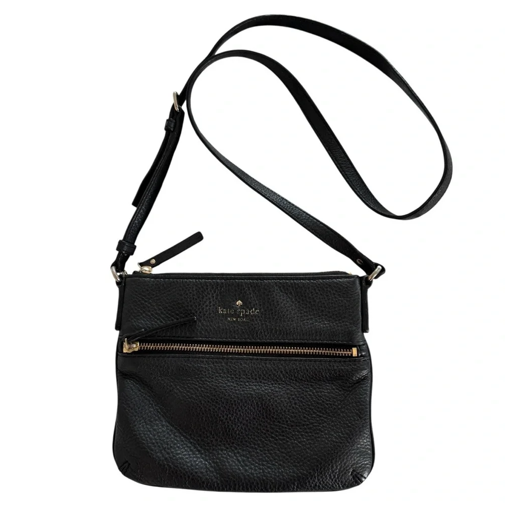 Kate Spade Small Black Crossbody Pebbled Leather
